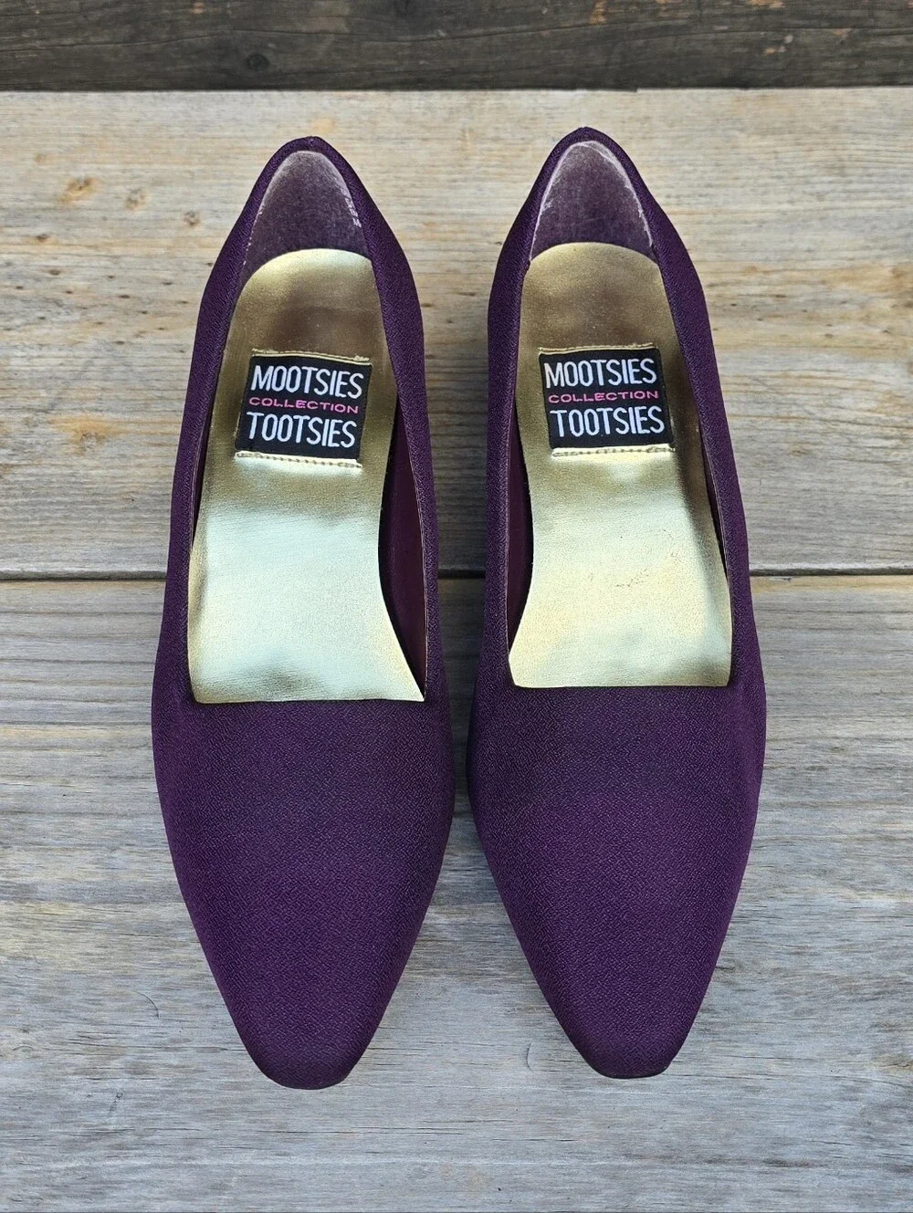 Mootsies Tootsies Siren 90s Office Siren Plum Purple Kitten Heel Pumps 6.5M